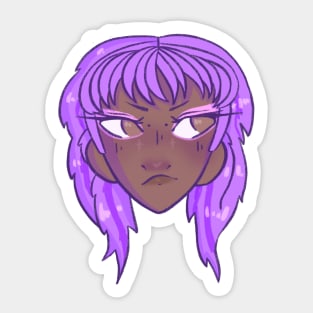 Purple Haired Girl Sticker